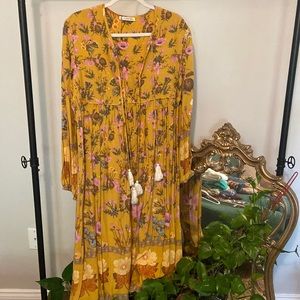 R. Vivimos yellow floral boho midi dress